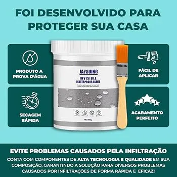 Selante Impermeabilizante Transparente 300g para Vazamentos Fissuras Paredes Telhados Canos e Áreas Úmidas